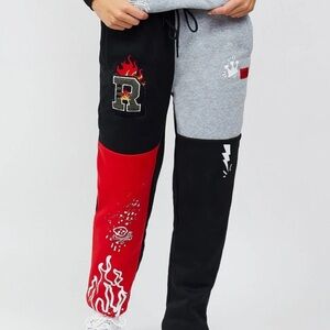 Colorblock Sweatpants with Graphic Patches